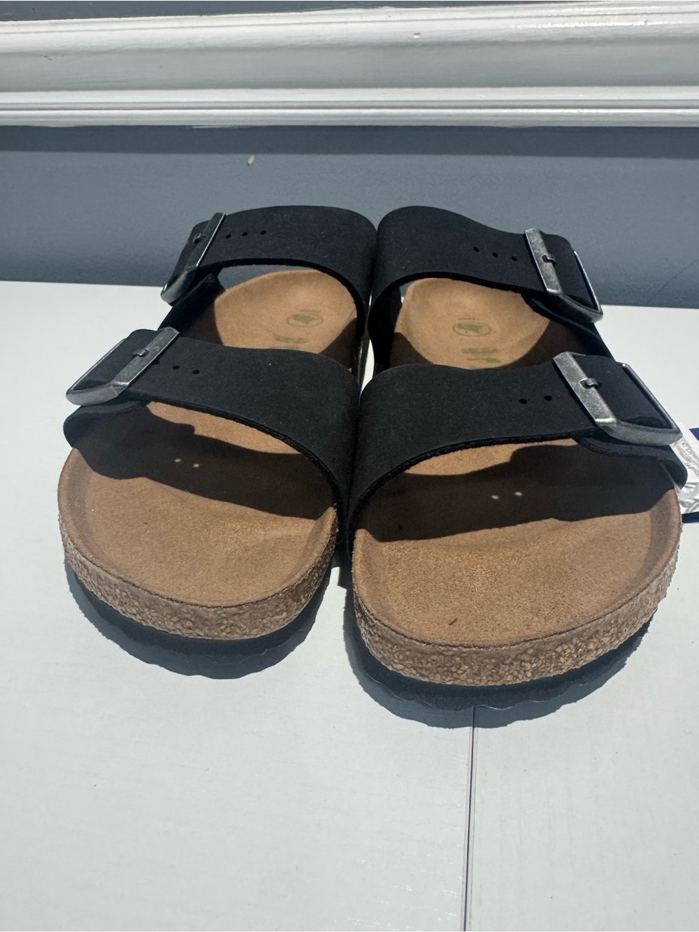 Birkenstock Black Two-Buckle Suede Sandals